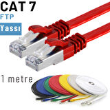 IRENIS 1 Metre CAT7 Kablo Yassı FTP Ethernet Network LAN Ağ Kablosu 