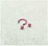 316L CERRAHİ ÇELİK PİERCİNG 6 MM PEMBE KAPLAMA DİŞ,DUDAK,KIKIRDAK,TRAGUS,KAŞ,KULAK SMİLEY PİERCİNG