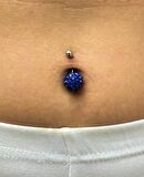 ŞAMBALA HAMUR SWAROVSKİ RENKLİ TAŞ 12 MM GÖBEK PİERCİNG