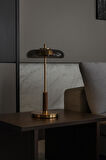 umienza Füme Camlı Masa Lambası – Eskitme Metal Gövde, Ahşap Metal Detaylı Modern Tasarım