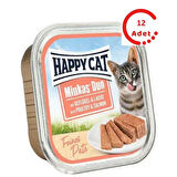 Happy Cat Minkas Duo Tavuk ve Somonlu Yetişkin Kedi Konservesi 100gr x 12 Adet