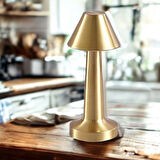 CELİK AVM® Çatı Model Gold Renk Şarjlı Dokunmatik 3 Renkli LED Masa Lambası