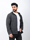 Erkek Sweatshirt Kanguru cepli Kapişonlu Önden fermuarlı 2 iplik Mevsimlik Rahat kalıp