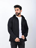 Erkek Sweatshirt Kanguru cepli Kapişonlu Önden fermuarlı 2 iplik Mevsimlik Rahat kalıp