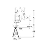 Grohe Eviye Bataryası Spiralli Tek Akışlı Minta Krom - 32918000