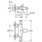 Grohe Grohe Grohtherm 800 34576000 Gümüş Banyo Bataryası
