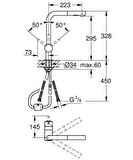 Grohe Eviye Bataryası Spiralli 2 Fonk. Minta SuperSteel- 30274DC0
