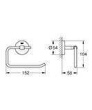 Grohe Tuvalet Kağıtlık BauCosmopolitan Krom - 40457001