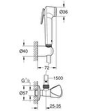 Grohe Taharet Sprey Takımı Tempesta Krom- 26357000