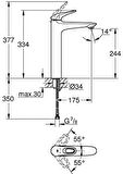 Grohe Eurostyle Tek Kumandalı Lavabo Bataryası Xl-Boyut 23570003