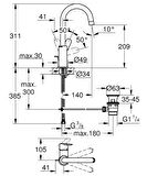 Grohe Lavabo Bataryası  BauEdge L-Boyut Krom - 23760000