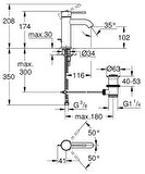 Grohe Lavabo Bataryası Essence S-Boyut Cool Sunrise - 23589GL1