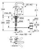 Grohe Lavabo Bataryası Essence L-Boyut Hard Graphite - 32628A01