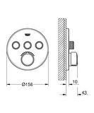 Grohe Grohtherm Smartcontrol 29146000 Gümüş Banyo Bataryası