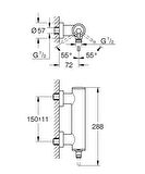 Grohe Atrio Br. Hard Graphite 32650AL3 Gümüş Banyo Bataryası