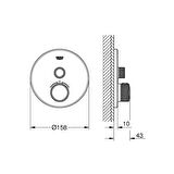 Grohe Grohtherm Smartcontrol Tek Valfli Akış Kontrollü, Ankastre Termostatik Duş Bataryası - 29118Al0