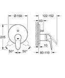 Grohe Eurostyle 24047003 Gümüş Banyo Bataryası