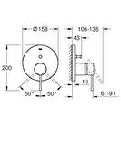 Grohe Essence Cool Sunr. 24058GL1 Altın Banyo Bataryası