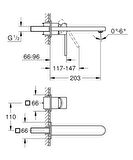 Grohe Lavabo Bataryası 2 Delikli Duvardan  Plus Krom - 29306003