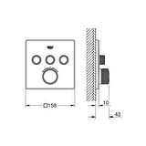 Grohe Grohtherm Smartcontrol Üç Valfli Akış Kontrollü, Ankastre Termostatik Duş Bataryası - 29126Dl0