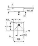 Grohe K700 P.Çelik Eviye 60-S 55/45 1.0 - 31726SD0