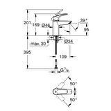 Grohe Eurosmart Tek Kumandalı Lavabo Bataryası 
S - Boyut - 32467003