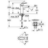 Grohe Eurosmart Tek Kumandalı Lavabo Bataryası 
M - Boyut - 23923003