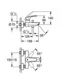 Grohe Eurosmart Gümüş Banyo Bataryası