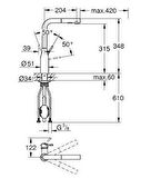Grohe Essence Tek Kumandalı Eviye Bataryası - 30504DA0