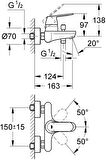 Grohe Eurocosmo 32831000 Gümüş Banyo Bataryası