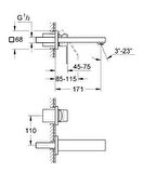 Grohe Eurocube İki Delikli Duvardan Lavabo Bataryası - 19895000