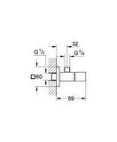 Grohe Eurocube Ara Musluk 1 2" giriş, 3 8 çıkışlı - 22012000