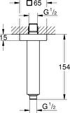 Grohe Rainshower® Tavan İniş Borusu 154 mm - 27711000