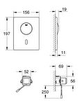 Grohe Gömme Rezervuar  Fotoselli Kumanda Paneli P.Çelik- 37419SD0