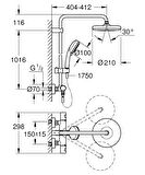 Grohe Tempesta Cosmo. System 210 Duvara Monte Termostatik Bataryalı Duş Sistemi-27922001