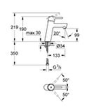 Grohe Lavabo Bataryası Concetto M-Boyut Krom - 23451001