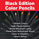 Faber Castell 116450 - Renkli Kalemler Blackwood, Black Edition, 50'li Kılıf, Yumuşak Çizgili, Parlak Renkler, Siyah Ahşap