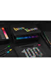 Faber Castell 116490 - Black Edition renkli kalemler, 100'lü metal kutu, kırılmaz, çocuklar ve yetişkinler için