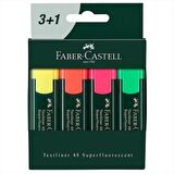 Faber Castell Siyah Gövde 4 Renk 1548 Fosforlu Kalem