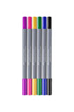 Goldfaber Aqua 6’lı Çift Uçlu Graffiti Markör Seti, Su Bazlı, Fırça ve Fineliner Uçlu