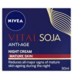 Nivea Vital Soja Yaşlanma Karşıtı Hyalüronik Asit 30 Yaş + Gece Yüz Kremi 50 ml 