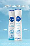 Kadın Sprey Deodorant Fresh Natural 150ml, Ter Kokusuna Karşı 48 Saat Koruma, Ferahlık, X5 Adet