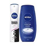 Nivea Woman Black & White Invisible Clear Deodorant 150m + Nivea Creme Care Duş Jeli 250ml