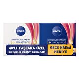 Nivea Kırışıklık Karşıtı Hyalüronik Asit 40 Yaş Gece-Gündüz Yüz Serumu 50 ml & Nivea Gece Kremii 50 ml Hediyeli 
