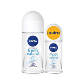 Nivea Deodorant Roll-On Fresh Natural Kadın 50 Ml + Mini Roll-On 25 Ml Set