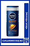 MEN Erkek Sport Duş Jeli 250ml, Canlandırıcı, Yenileyici, Mineral, Vücut Saç ve Yüz, Erkek Bakım