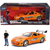 Hızlı ve Öfkeli Fast And Furious 1995 Toyota Supra 1:24 Ölçekli Pres Döküm Araba  Brian O'conner Figürü Dahil