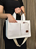 Günlük Kadın Omuz Çantası Kanvas The Tote Bag Orta Boy Çapraz Ayarlanabilir Askılı Yumuşak Sade 4007