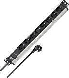 Brennenstuhl Alu-Line Serisi 19" Server Kasası Uyumlu Uzatma Kablosu 9 Soketli 2 Metre Kablolu 5 Yıl Garantili Priz