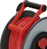 Brennenstuhl ProfessionalLINE SteelCore Serisi Bremaxx IP44 Lisanslı 5 Yıl Garantili IP44 Lisanslı Çelik Tambur 50 Metre Makaralı Kablo H07BQ-F 3G1.5
